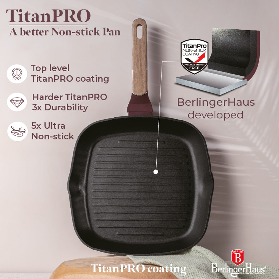 Berlinger Haus 28cm Titan Pro Non-Stick Coating Grill Pan with Lid – Leonardo Nordic