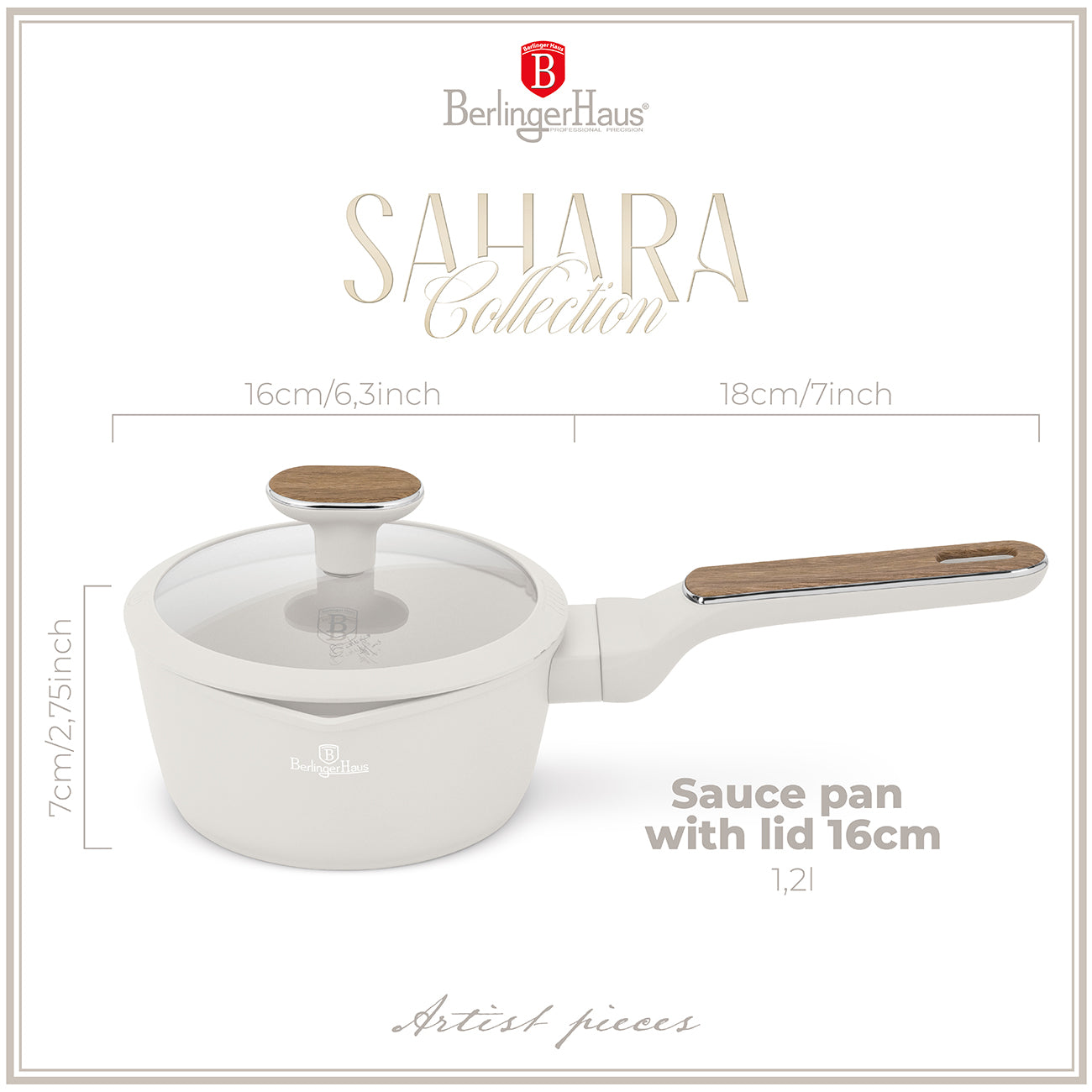 Berlinger Haus 16cm Titan Pro Non-Stick Coating Saucepan with Lid – Sahara Nordic