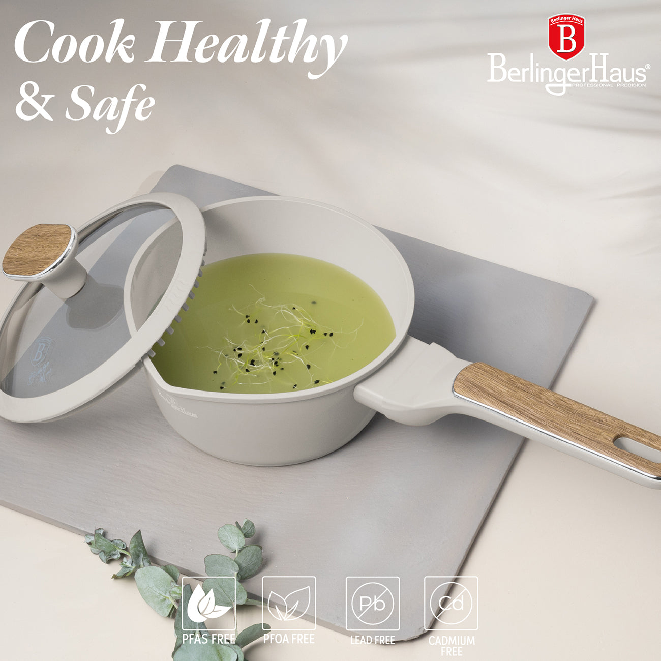 Berlinger Haus 16cm Titan Pro Non-Stick Coating Saucepan with Lid – Sahara Nordic