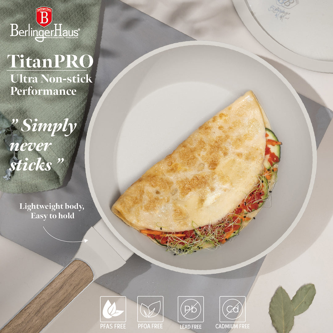 Berlinger Haus 24cm Titan Pro Non-Stick Coating Deep Frypan - Sahara Nordic