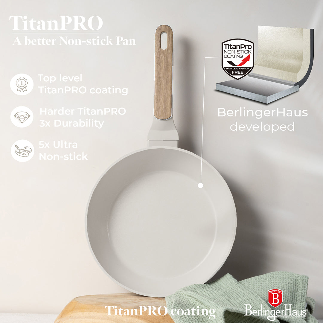 Berlinger Haus 24cm Titan Pro Non-Stick Coating Deep Frypan - Sahara Nordic