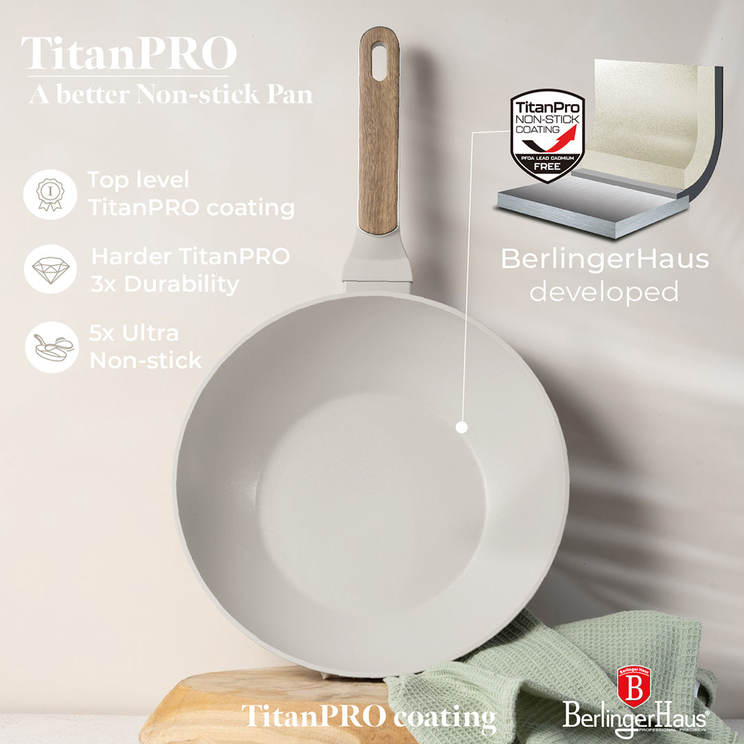 Berlinger Haus 28cm Titan Pro Non-Stick Coating Wok - Sahara Nordic