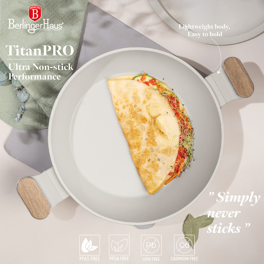 Berlinger Haus 28cm Titan Pro Non-Stick Coating Shallow Pot – Sahara Nordic