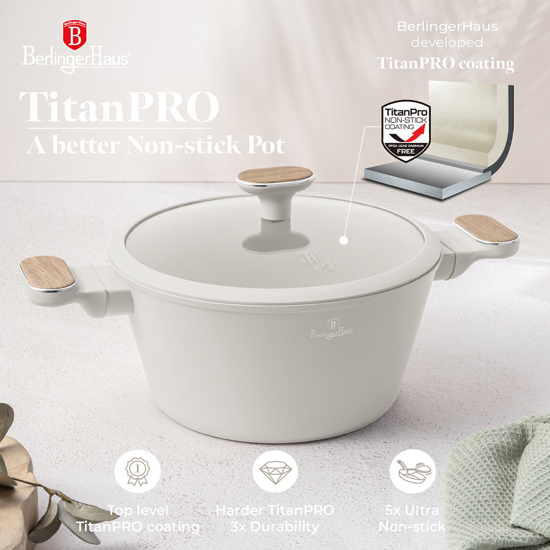 Berlinger Haus 24cm Titan Pro Non-Stick Coating Casserole - Sahara Nordic