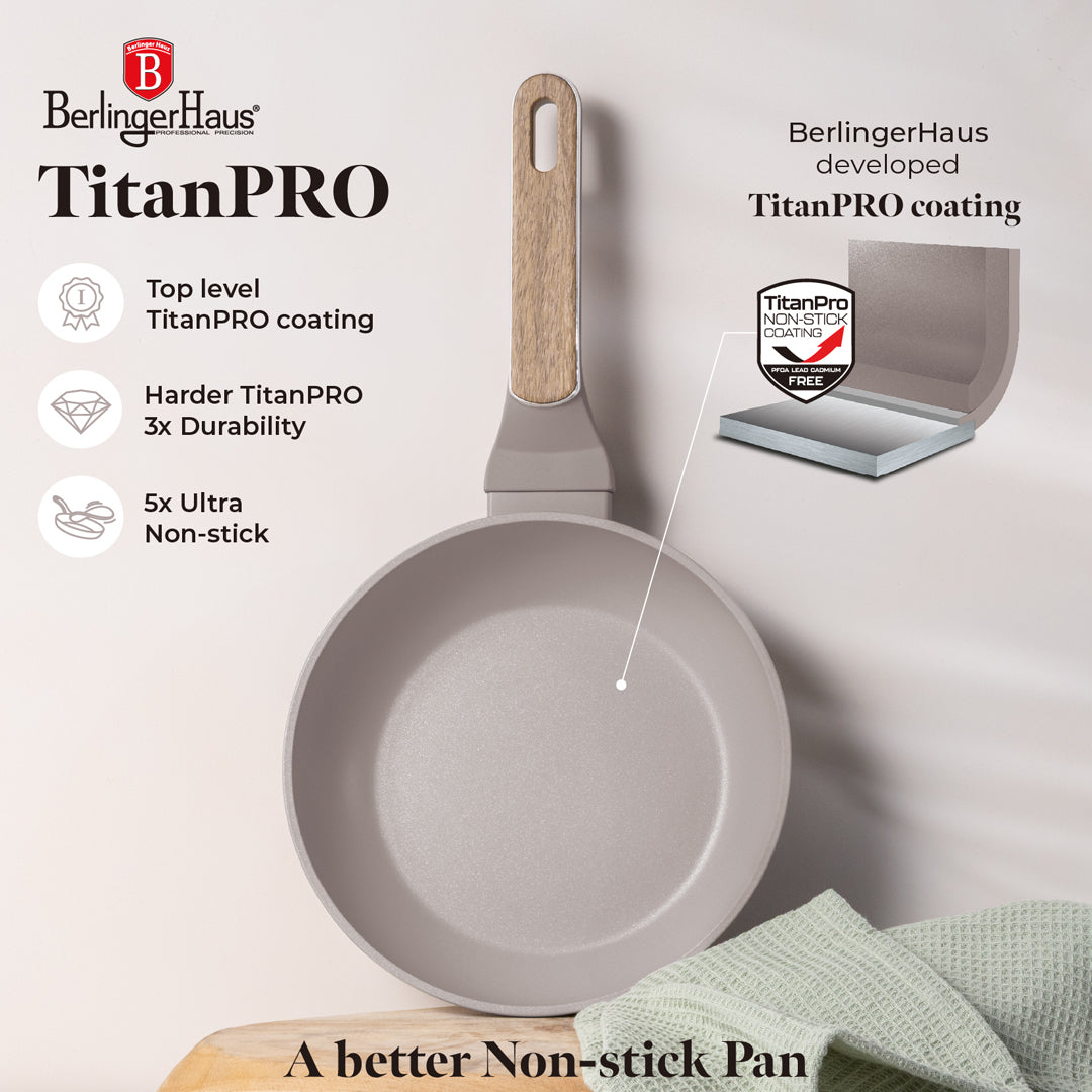 Berlinger Haus 20cm Titan Pro Non-Stick Coating Frypan – Taupe Nordic