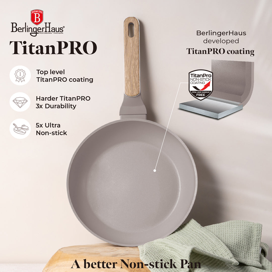 Berlinger Haus 24cm Titan Pro Non-Stick Coating Frypan – Taupe Collection