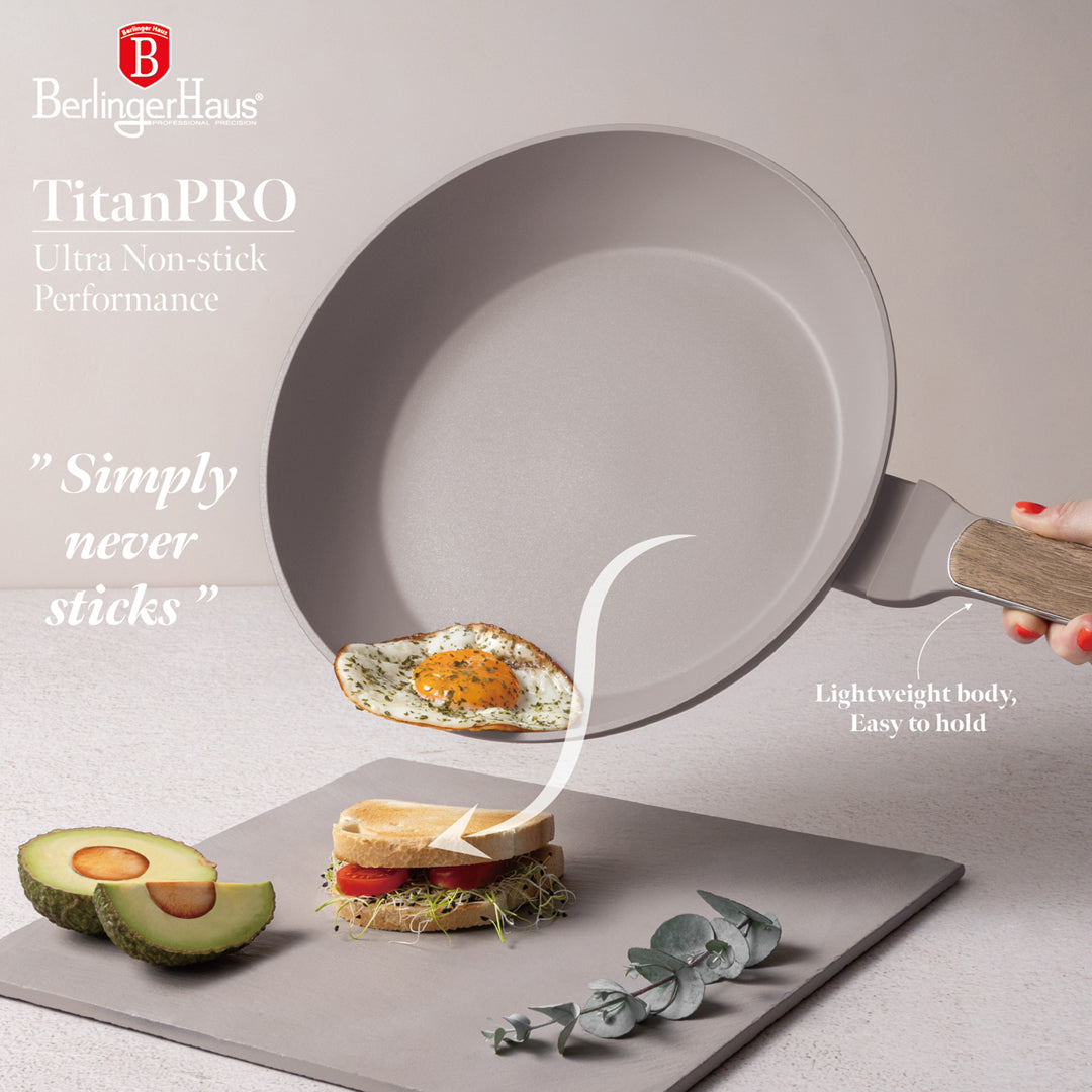 Berlinger Haus 28cm Titan Pro Non-Stick Coating Frypan – Taupe Nordic