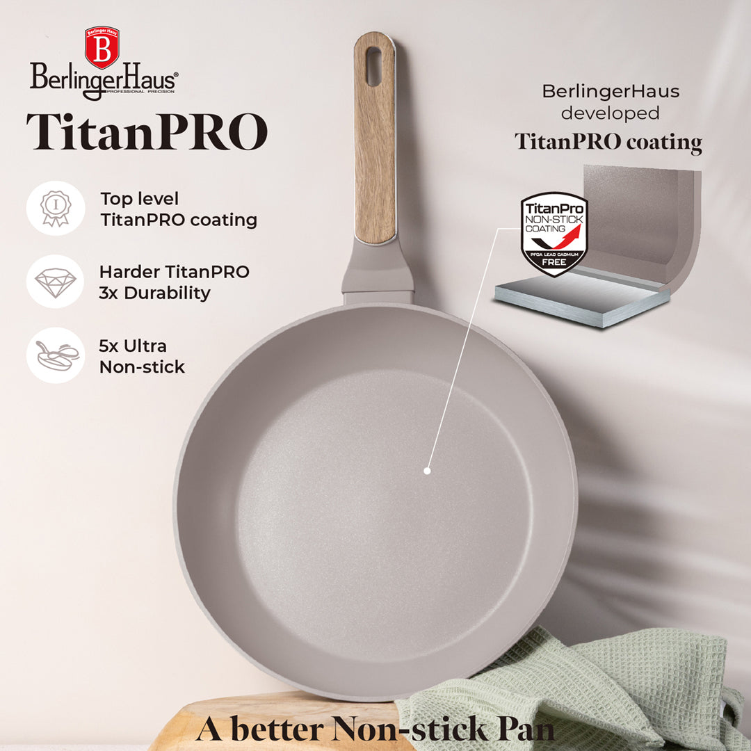 Berlinger Haus 28cm Titan Pro Non-Stick Coating Frypan – Taupe Nordic