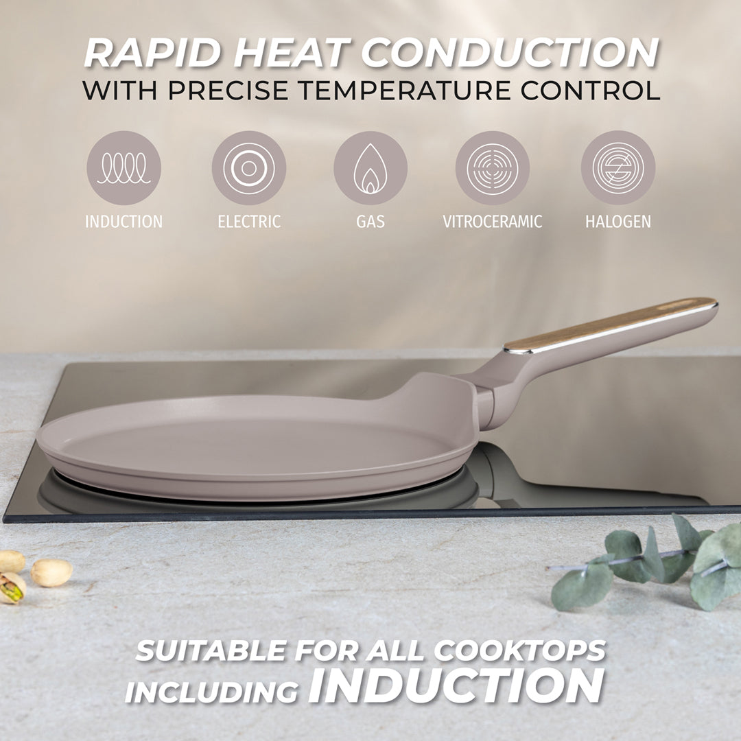 Berlinger Haus 25cm Titan Pro Non-Stick Coating Pancake Pan – Taupe Nordic