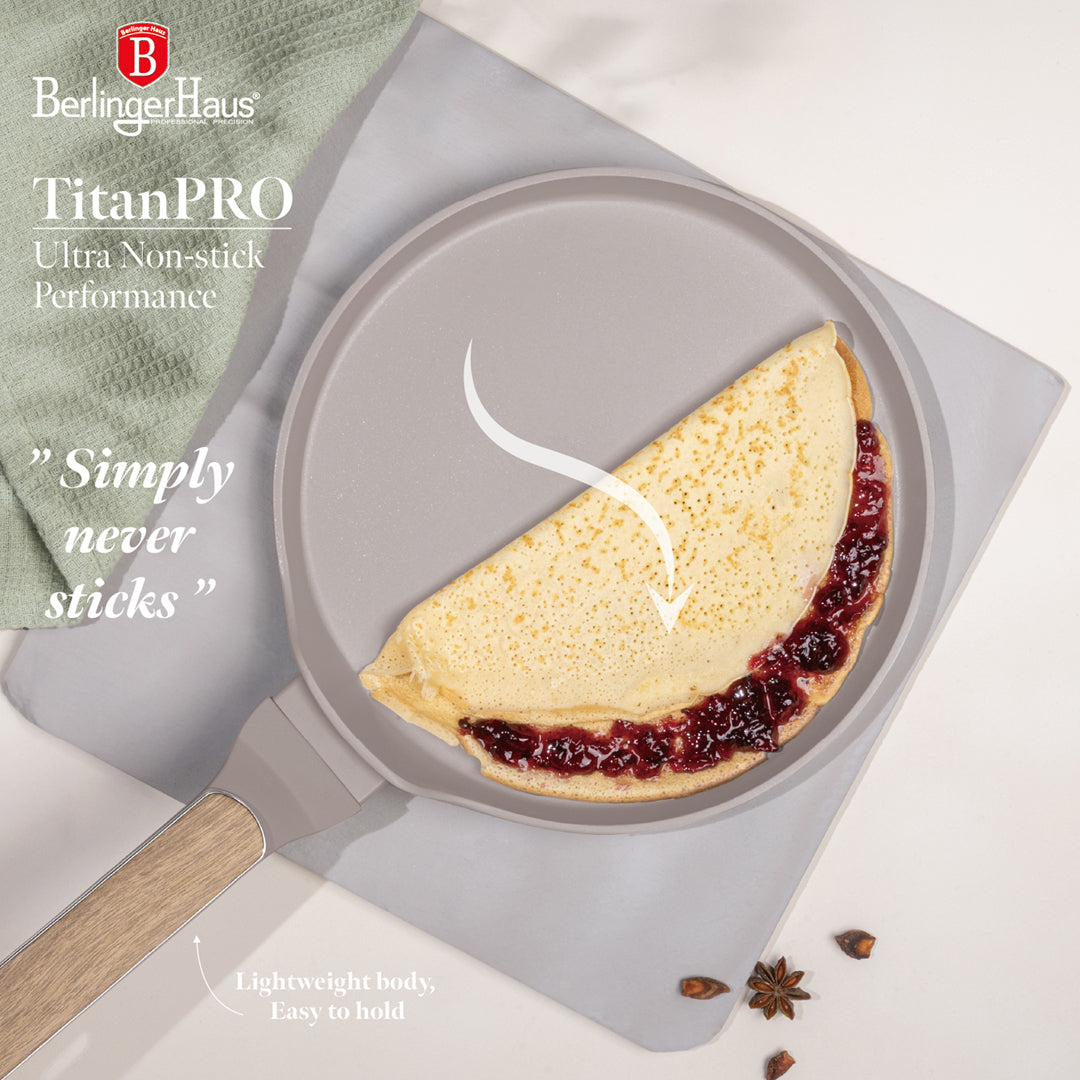 Berlinger Haus 25cm Titan Pro Non-Stick Coating Pancake Pan – Taupe Nordic