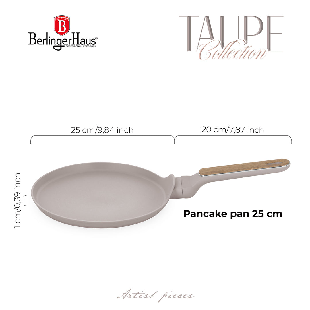 Berlinger Haus 25cm Titan Pro Non-Stick Coating Pancake Pan – Taupe Nordic
