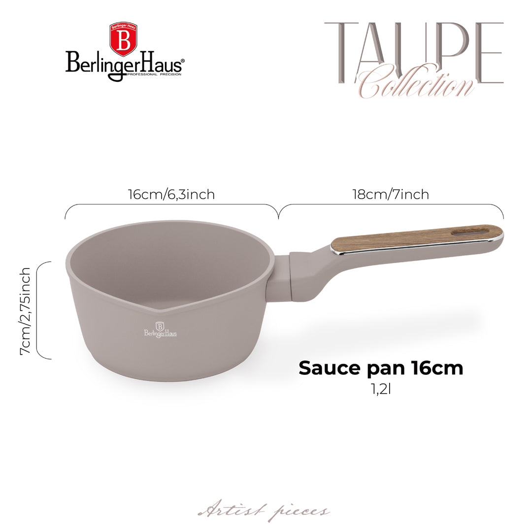 Berlinger Haus 16cm Titan Pro Non-Stick Coating Saucepan – Taupe Nordic