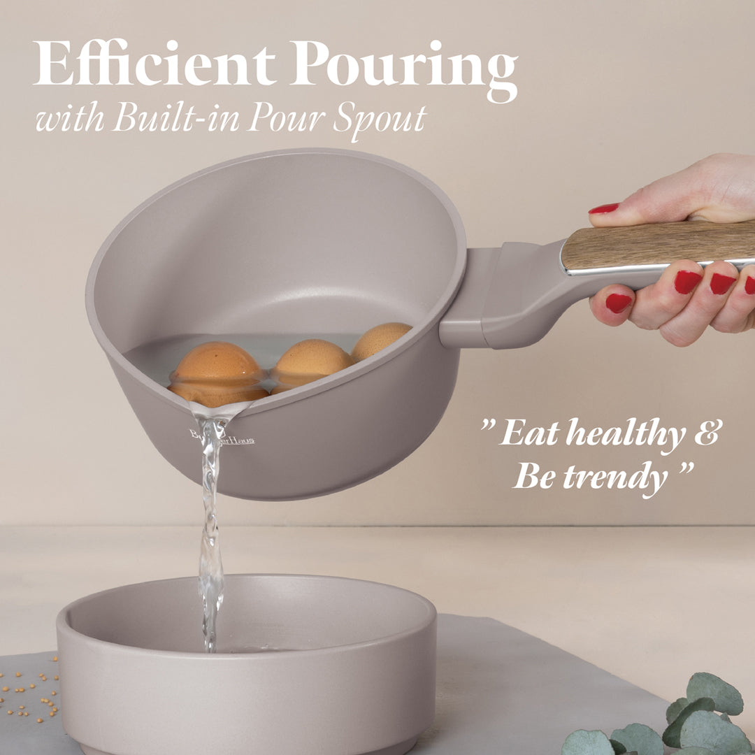 Berlinger Haus 16cm Titan Pro Non-Stick Coating Saucepan – Taupe Nordic