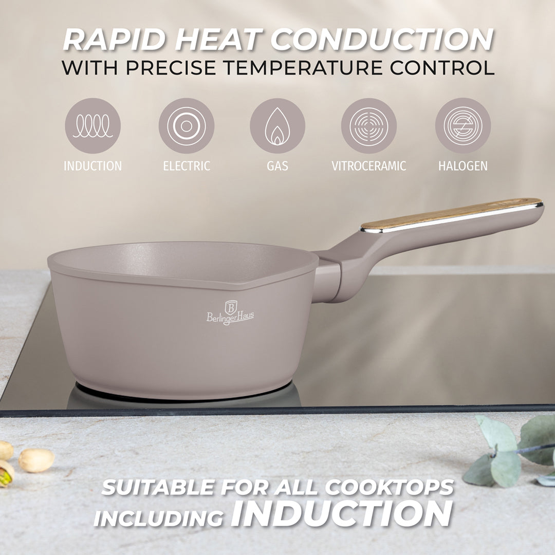 Berlinger Haus 16cm Titan Pro Non-Stick Coating Saucepan – Taupe Nordic