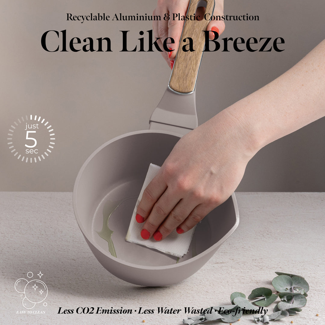 Berlinger Haus 16cm Titan Pro Non-Stick Coating Saucepan with Lid – Taupe Nordic