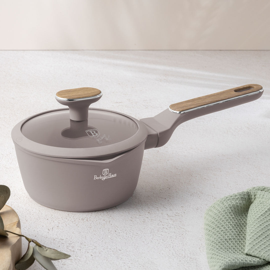Berlinger Haus 16cm Titan Pro Non-Stick Coating Saucepan with Lid – Taupe Nordic
