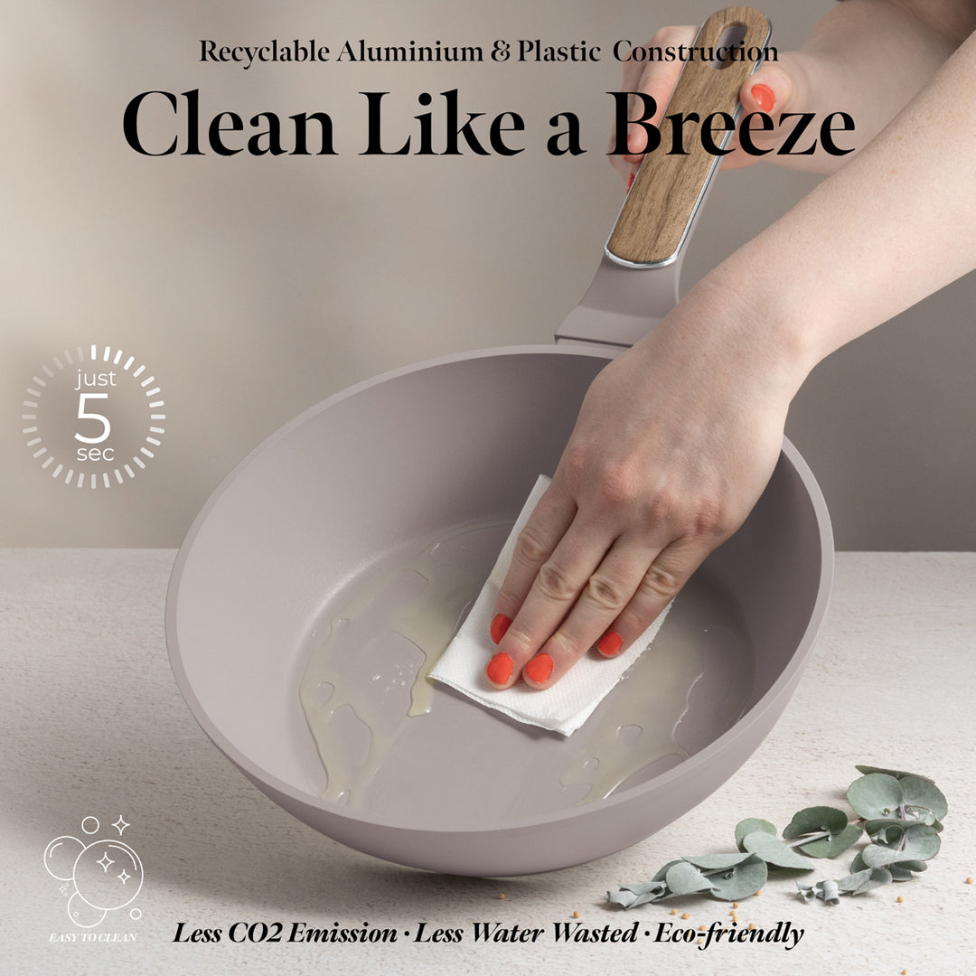 Berlinger Haus 24cm Titan Pro Non-Stick Coating Deep Frypan with Lid – Taupe Nordic