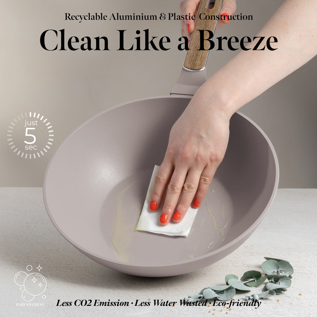 Berlinger Haus 28cm Titan Pro Non-Stick Coating Wok – Taupe Nordic