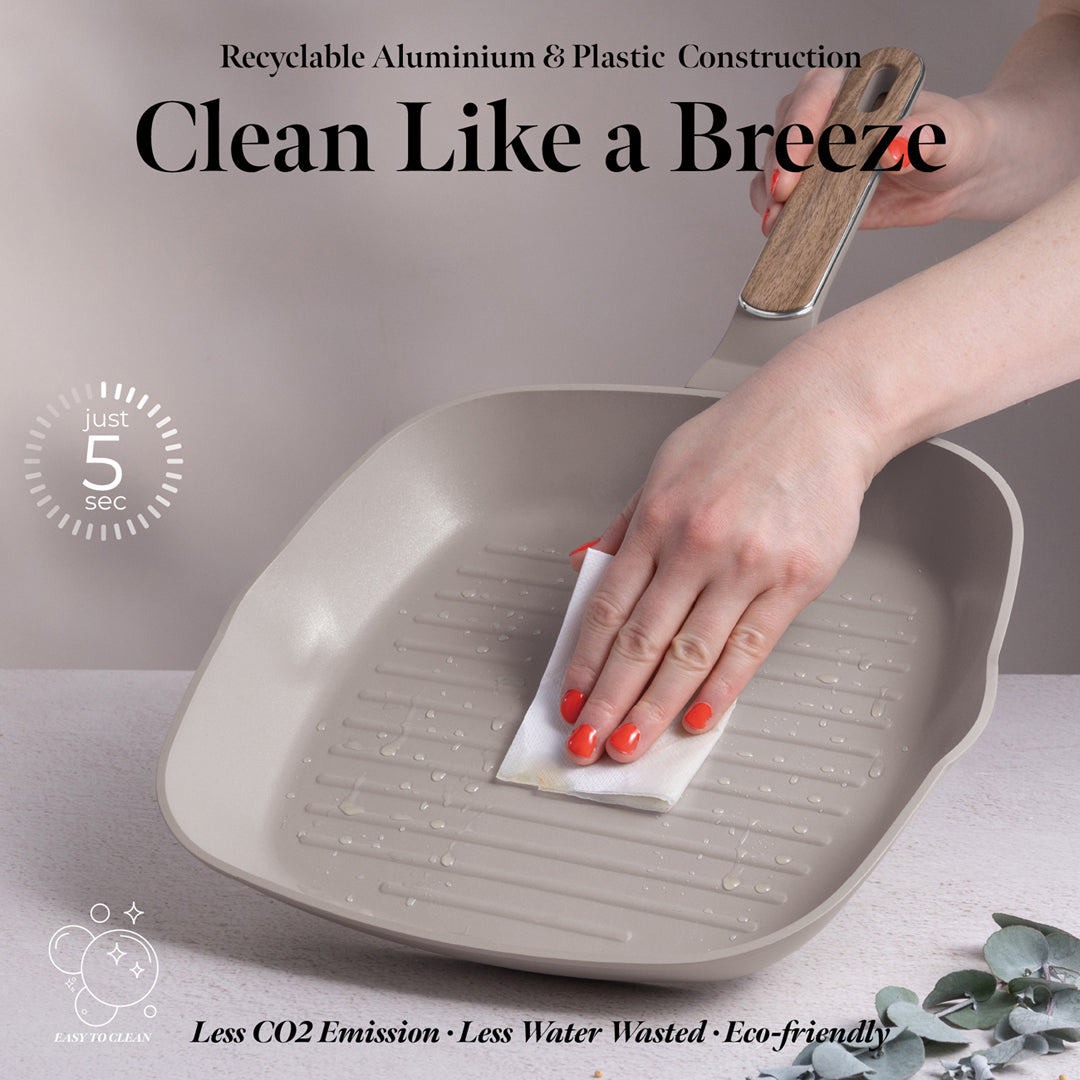 Berlinger Haus 28cm Titan Pro Non-Stick Coating Grill Pan – Taupe Nordic