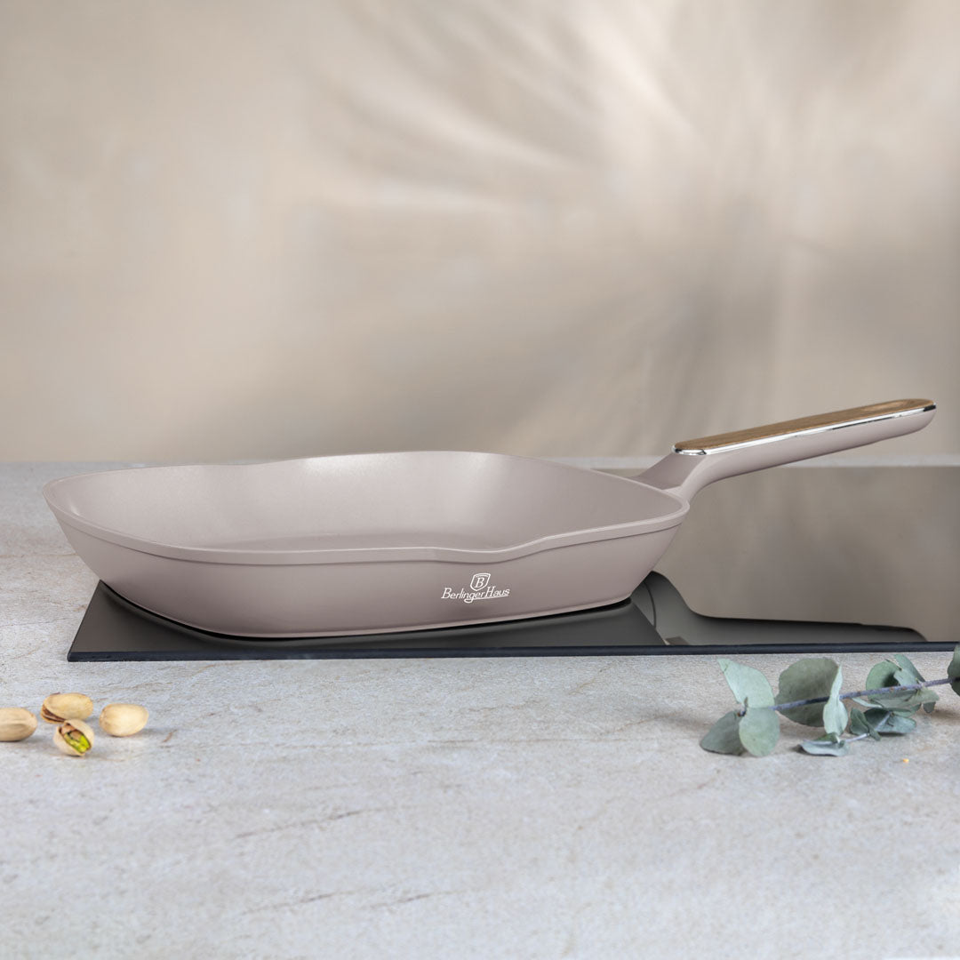 Berlinger Haus 28cm Titan Pro Non-Stick Coating Grill Pan – Taupe Nordic