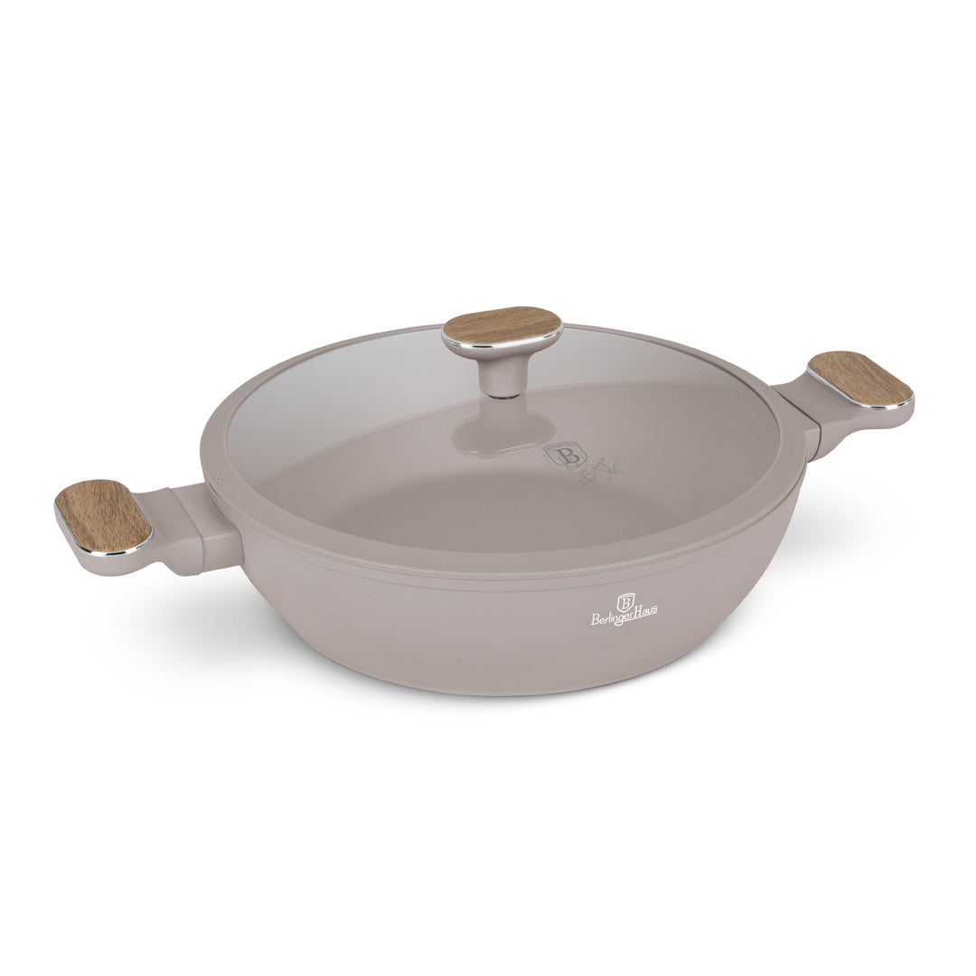 Berlinger Haus 28cm Titan Pro Non-Stick Coating Shallow Pot – Taupe Nordic