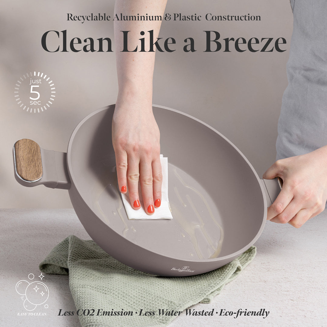 Berlinger Haus 28cm Titan Pro Non-Stick Coating Shallow Pot – Taupe Nordic