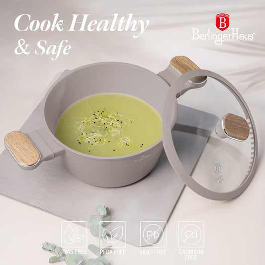 Berlinger Haus 20cm Titan Pro Non-Stick Coating Casserole – Taupe Nordic