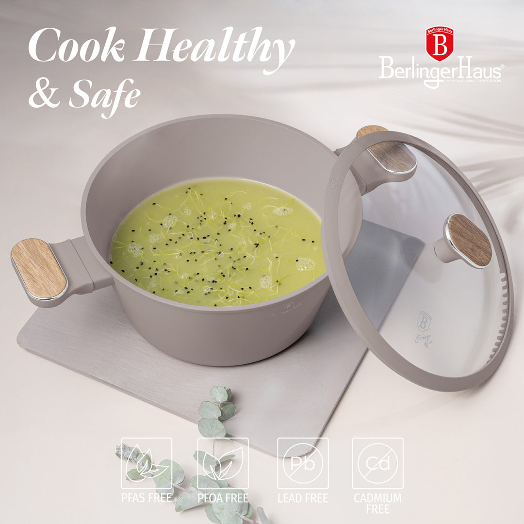 Berlinger Haus 24cm Titan Pro Non-Stick Coating Casserole – Taupe Nordic