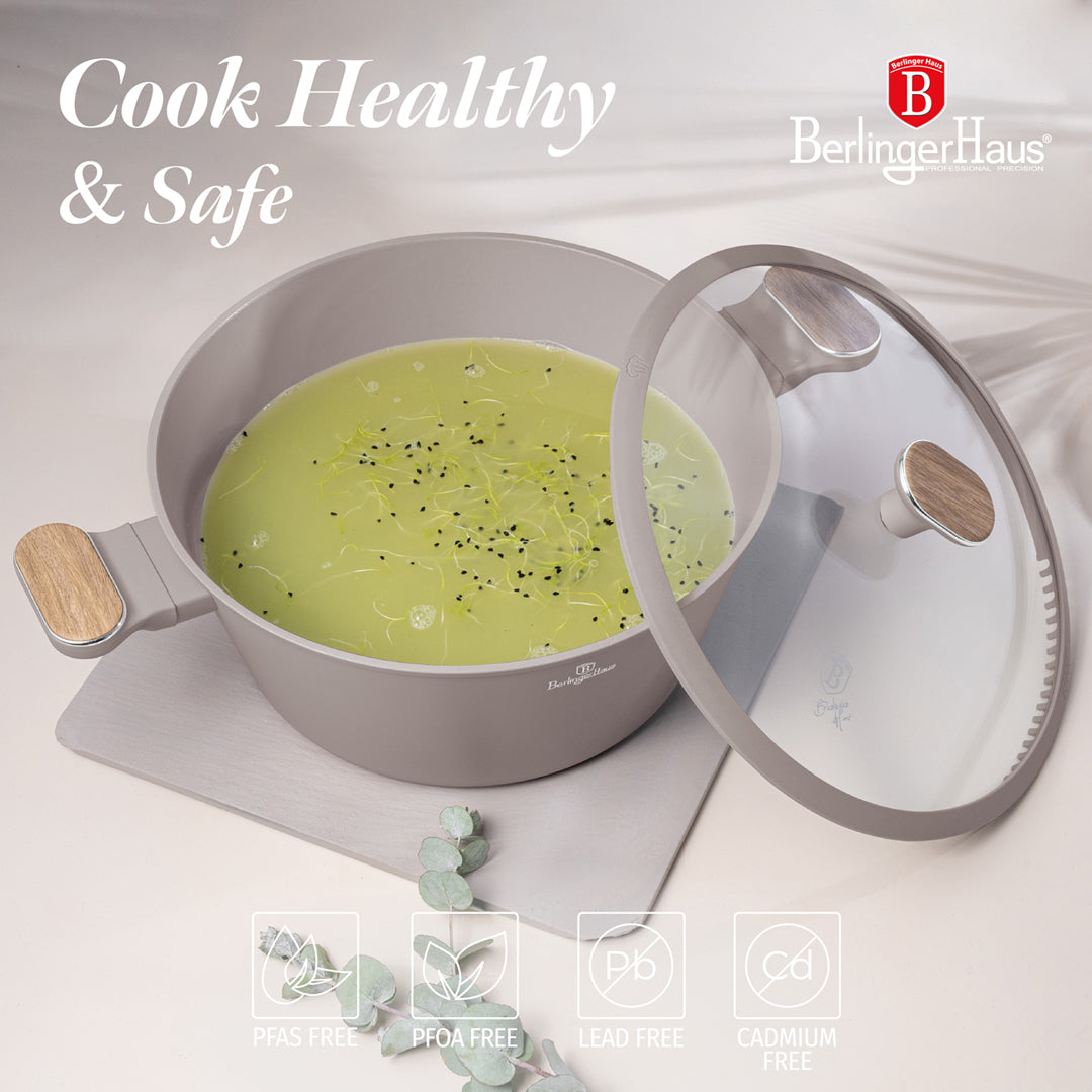 Berlinger Haus 28cm Titan Pro Non-Stick Coating Casserole – Taupe Nordic