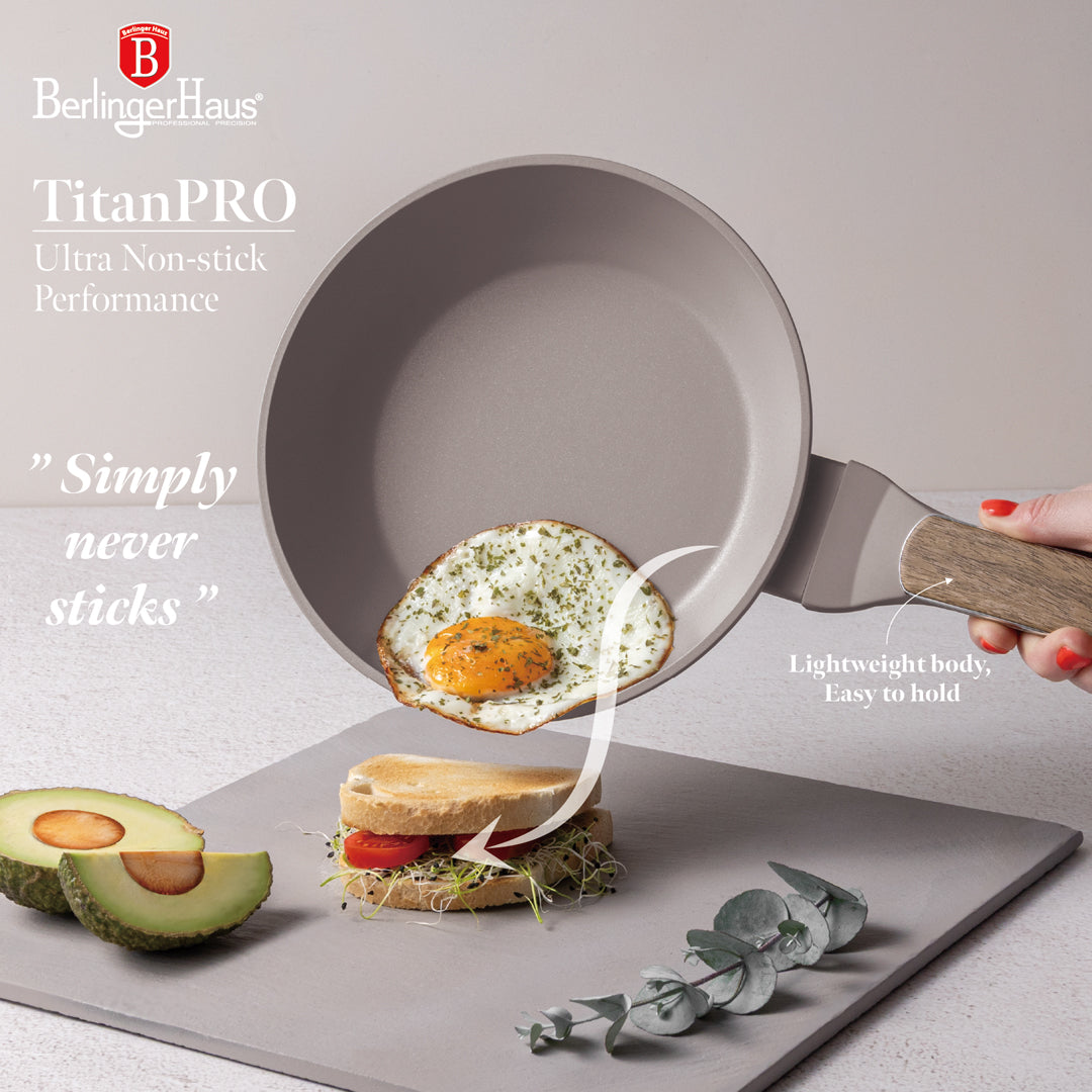 Berlinger Haus 10-Piece Titan Pro Non-Stick Coating Cookware Set – Taupe Nordic