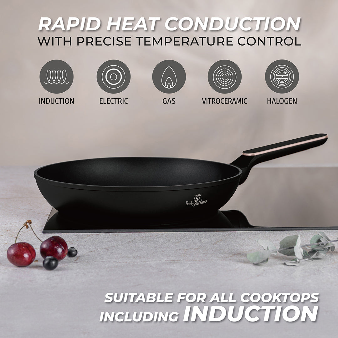 Berlinger Haus 28cm Titan Pro Non-Stick Coating Frypan – Black Rose