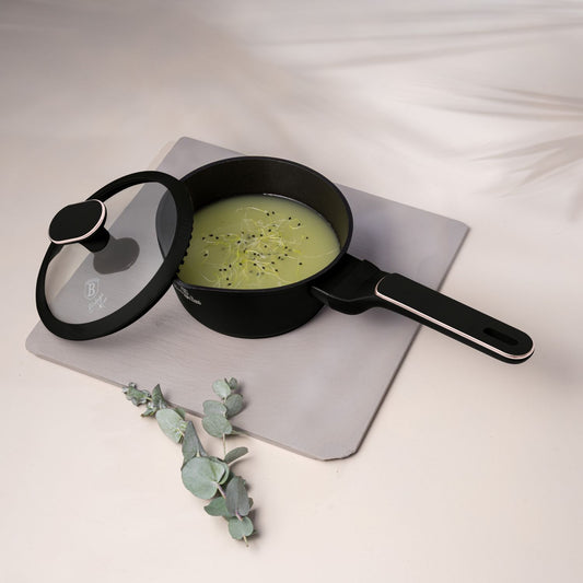 Berlinger Haus 16cm Titan Pro Non-Stick Coating Sauce Pan with Lid - Black Rose
