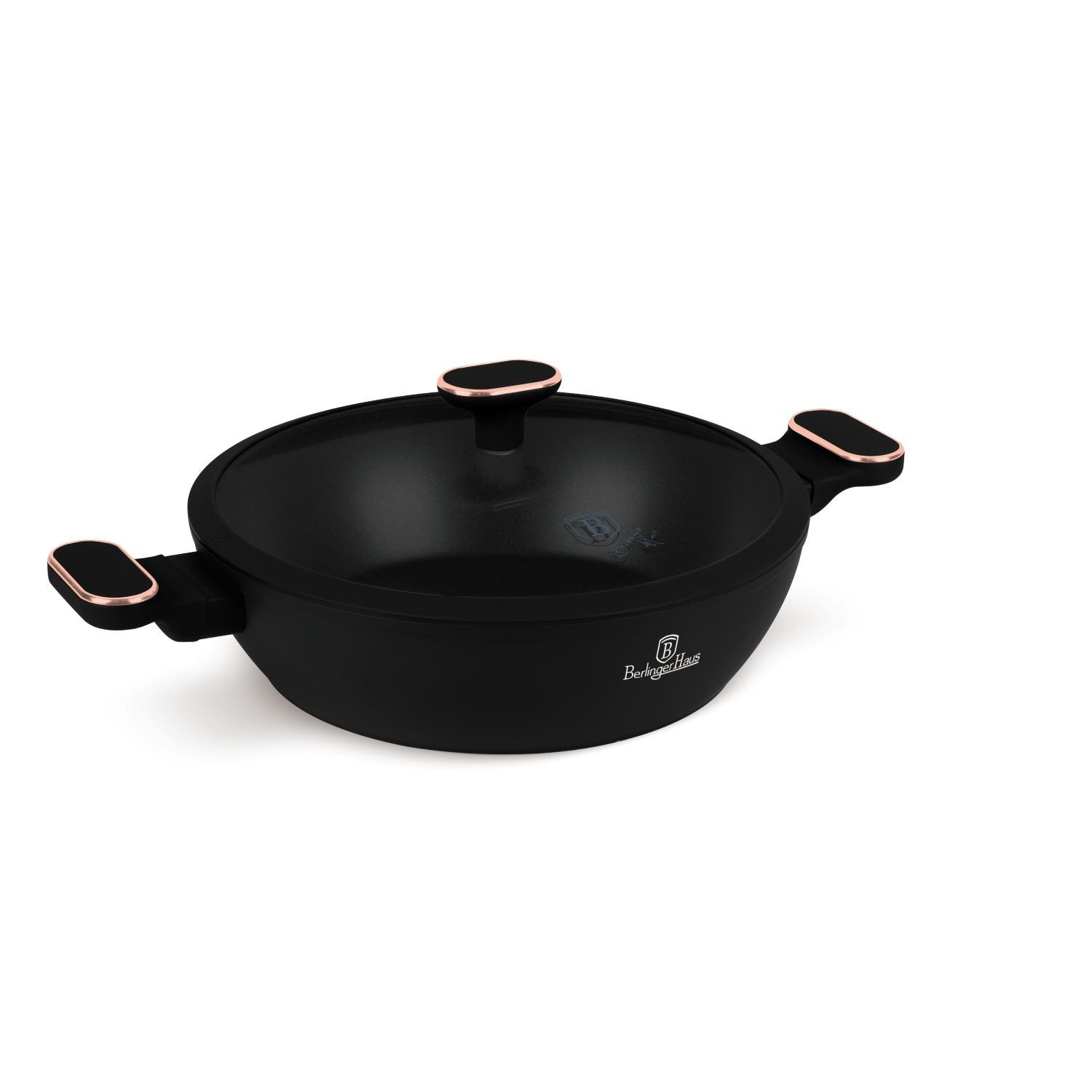 Berlinger Haus 28cm Titan Pro Non-Stick Coating Shallow Pot - Black Rose