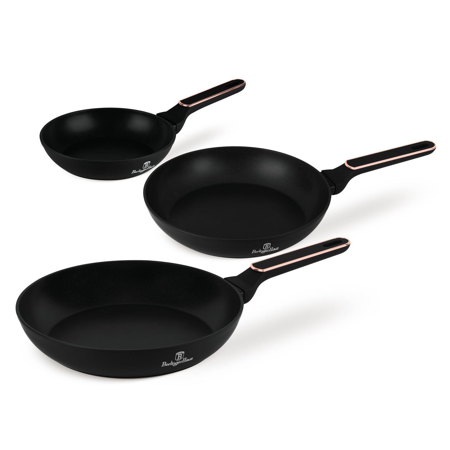Berlinger Haus 3-Piece Titan Pro Non-Stick Coating Frypan Set – Black Rose