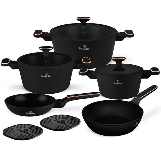 Berlinger Haus 10-Piece Titan Pro Non-Stick Coating Cookware Set - Black Rose