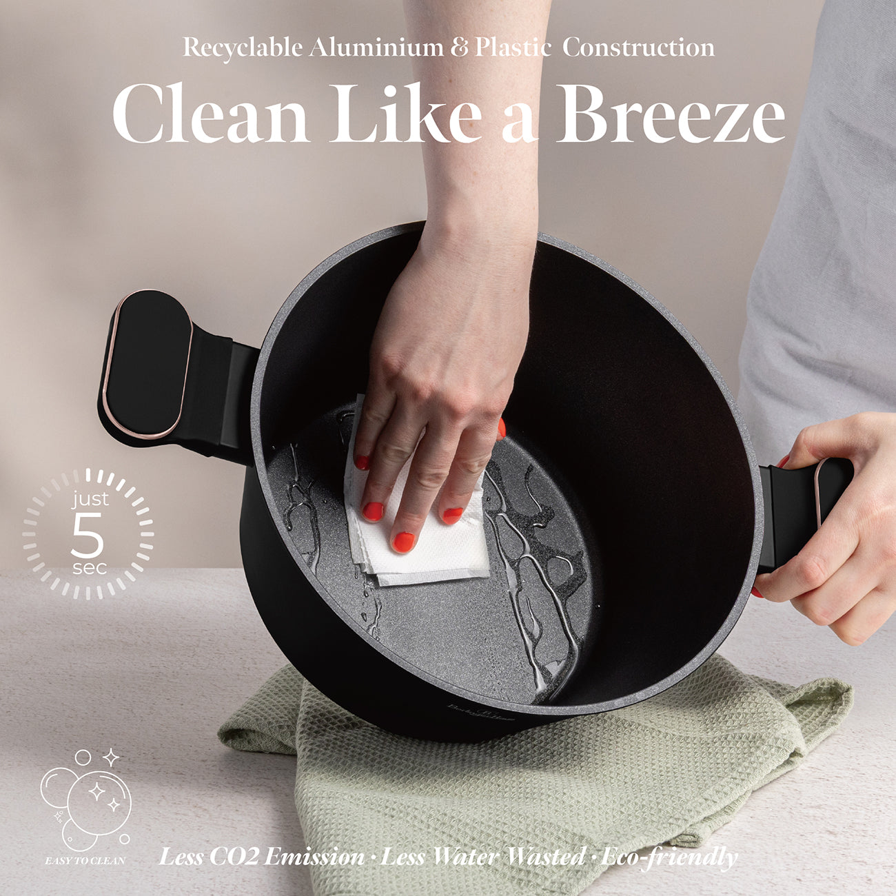 Berlinger Haus 15-Piece Titan Pro Non-Stick Coating Cookware Set - Black Rose