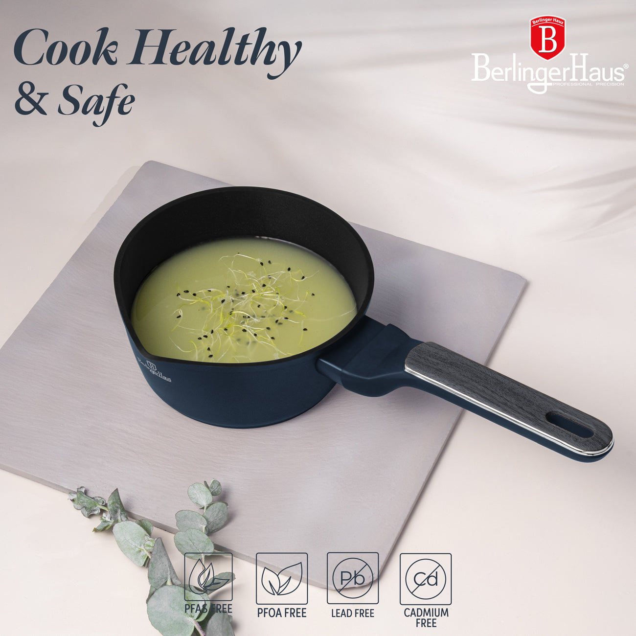 Berlinger Haus 16cm Titan Pro Non-Stick Coating Sauce Pan - Deep Sea