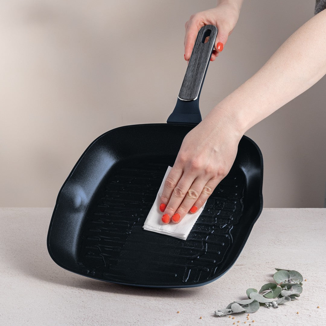 Berlinger Haus 28cm Titan Pro Non-Stick Grill Pan with Lid - Deep Sea