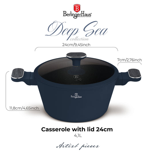 Berlinger Haus 24cm Titan Pro Non-Stick Coating Casserole – Deep Sea