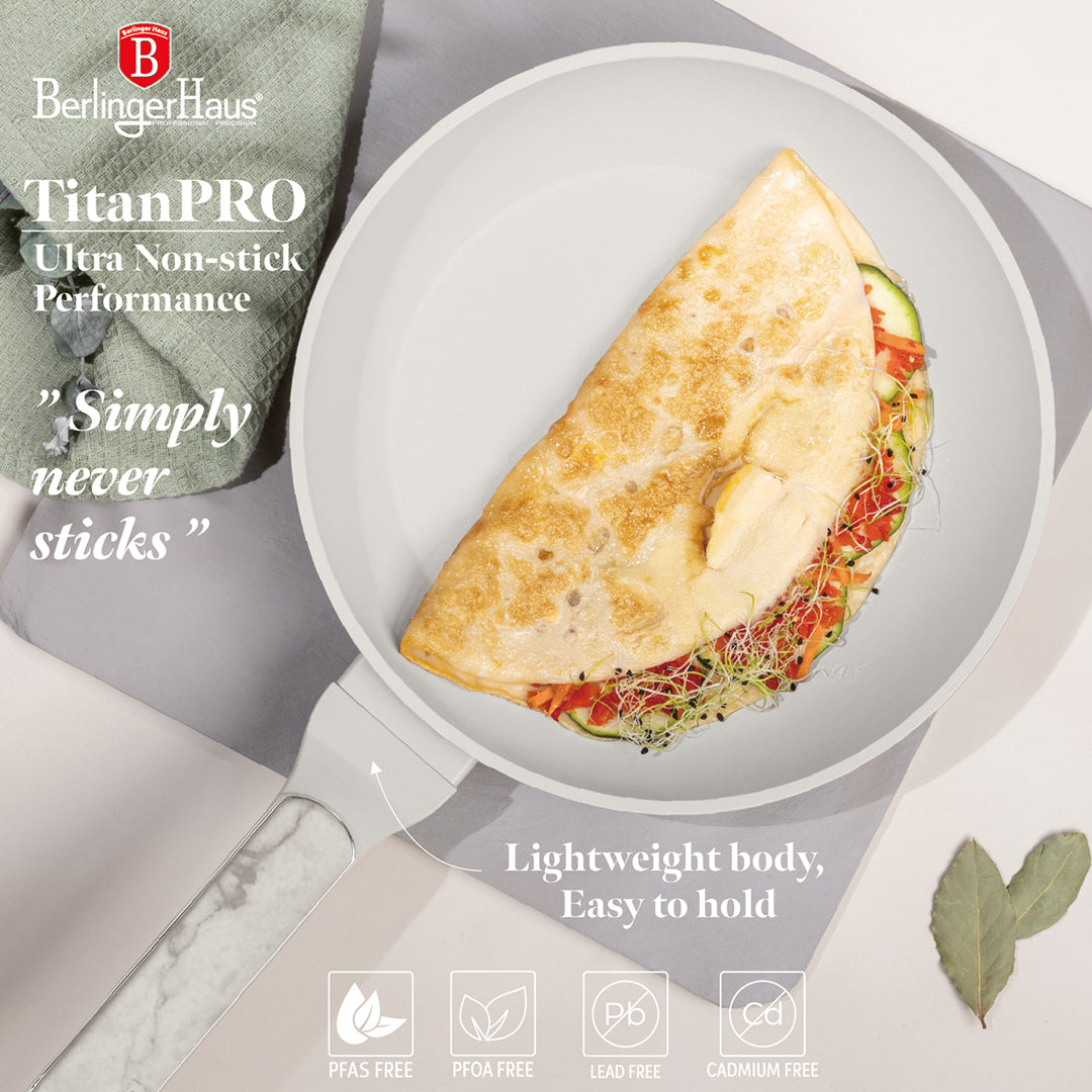 Berlinger Haus 24cm Titan Pro Non-Stick Coating Frypan – Sahara Marble