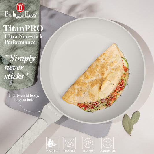 Berlinger Haus 28cm Titan Pro Non-Stick Coating Frypan - Sahara Marble