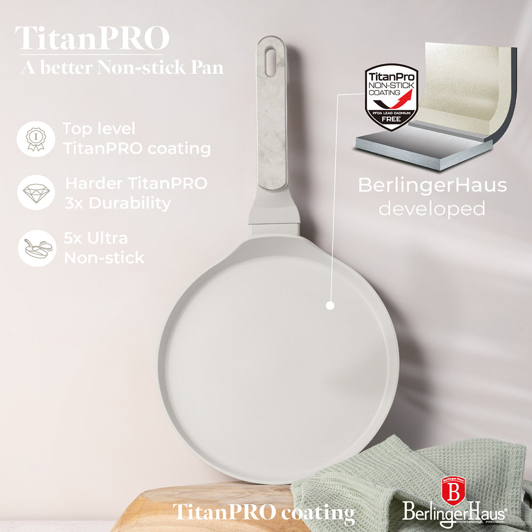 Berlinger Haus 25cm Titan Pro Non-Stick Coating Pancake Pan – Sahara Marble