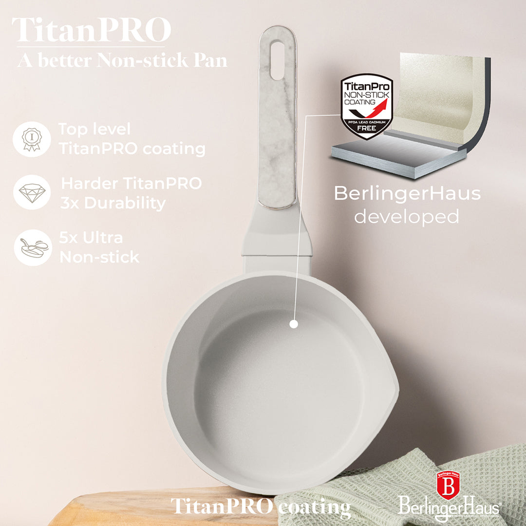 Berlinger Haus 16cm Titan Pro Non-Stick Coating Sauce Pan – Sahara Marble