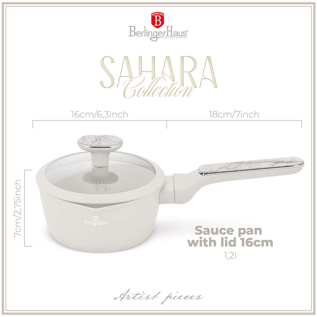 Berlinger Haus 16cm Titan Pro Non-Stick Coating Sauce Pan – Sahara Marble