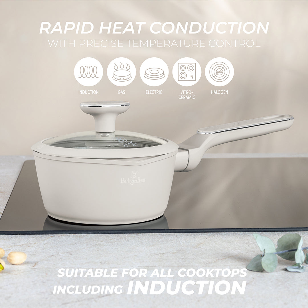 Berlinger Haus 16cm Titan Pro Non-Stick Coating Sauce Pan – Sahara Marble