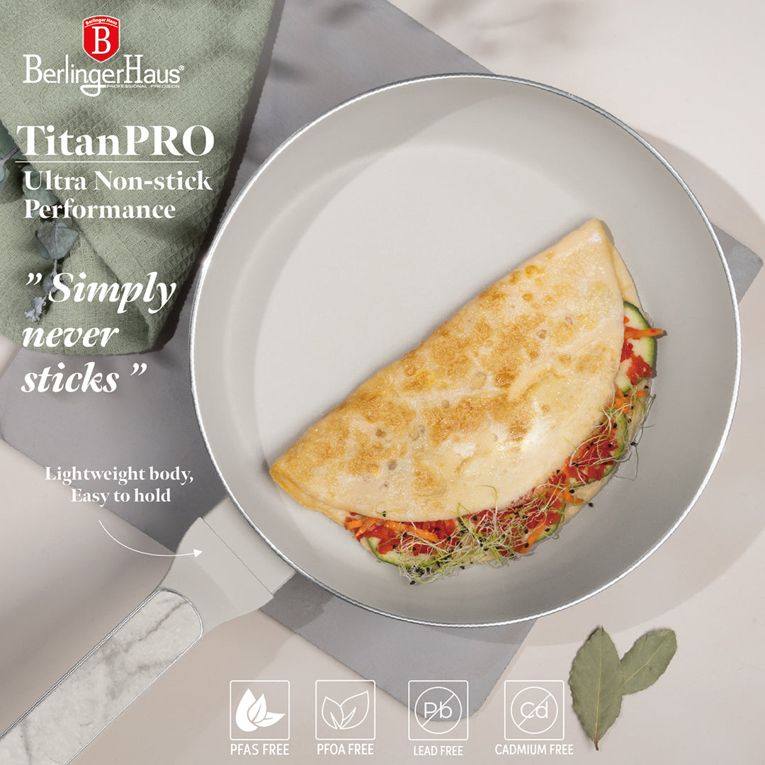 Berlinger Haus 26cm Titan Pro Non-Stick Coating Flip Frypan - Sahara Marble