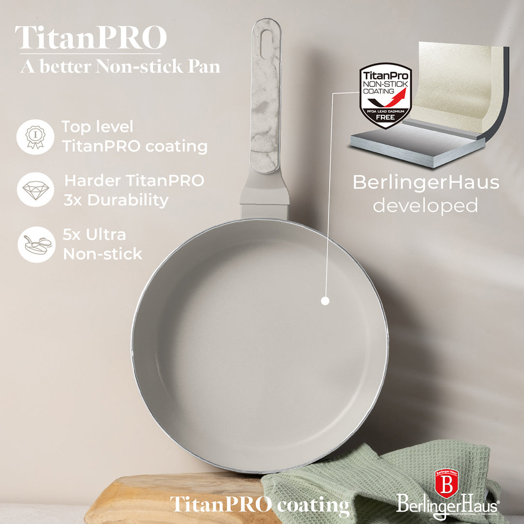 Berlinger Haus 26cm Titan Pro Non-Stick Coating Flip Frypan - Sahara Marble
