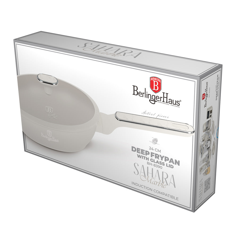 Berlinger Haus 24cm Titan Pro Non-Stick Coating Deep Frypan – Sahara Marble
