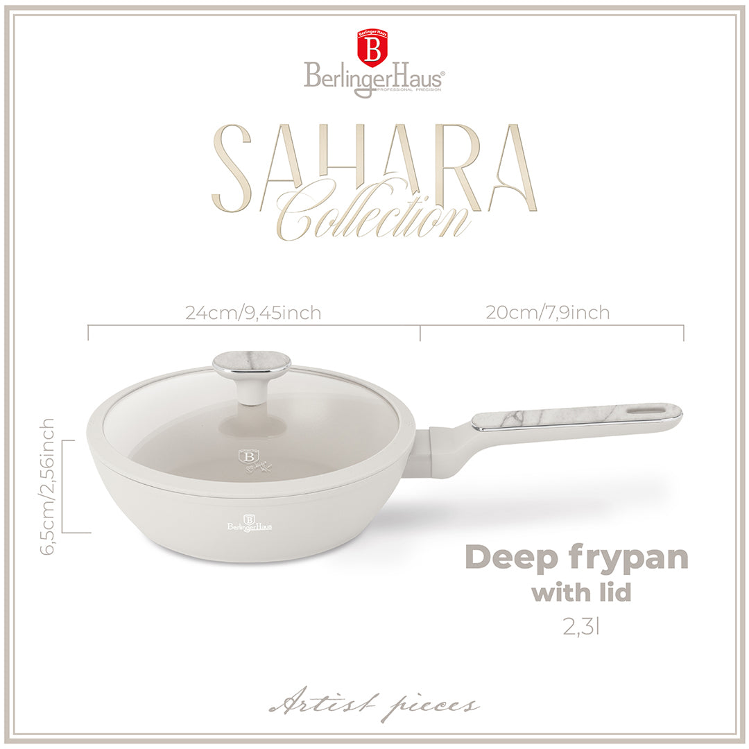 Berlinger Haus 24cm Titan Pro Non-Stick Coating Deep Frypan – Sahara Marble