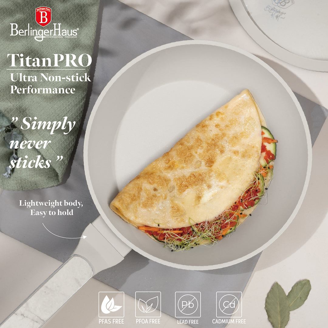 Berlinger Haus 24cm Titan Pro Non-Stick Coating Deep Frypan – Sahara Marble